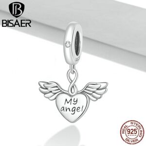 Maxpower (925 silver) Bisaer 100% 925 Sterling Silve Charm Heart Wings My Angel Fit Origi Maxpower (925 silver) Bisaer 100% 925 Sterling Silve Charm Heart Wings My Angel Fit Origi