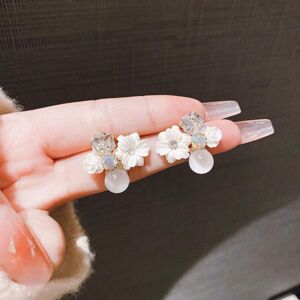 Maxpower (white) Purple Crystal Flower Stud Earrings For Woman Korean Fashion Jewelry Wed Maxpower (white) Purple Crystal Flower Stud Earrings For Woman Korean Fashion Jewelry Wed