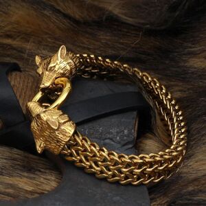 Maxpower (gold, 21cm) 1pc Fashion Stainless Steel Black Golden Bracelet Vintage Viking Wo Maxpower (gold, 21cm) 1pc Fashion Stainless Steel Black Golden Bracelet Vintage Viking Wo
