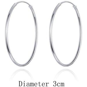 Maxpower (diameter 3cm) Wostu 925 Sterling Silver Big Circle Hoop Earrings Minimalist Sim Maxpower (diameter 3cm) Wostu 925 Sterling Silver Big Circle Hoop Earrings Minimalist Sim