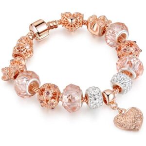 Maxpower (rose gold, 20cm) Rose Gold Heart-shaped Charm Bracelets Fashion Jewelry Beaded Maxpower (rose gold, 20cm) Rose Gold Heart-shaped Charm Bracelets Fashion Jewelry Beaded