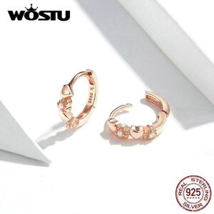 Maxpower (rose gold) Wostu Real 925 Sterling Silver Forever Love Heart, Black Cz Stud Ear Maxpower (rose gold) Wostu Real 925 Sterling Silver Forever Love Heart, Black Cz Stud Ear