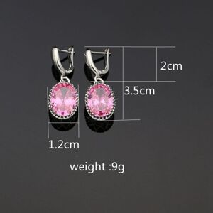 Maxpower (pink) Oval Purple Stones Dangle Earrings Silver Color Jewelry Drop Earring For Maxpower (pink) Oval Purple Stones Dangle Earrings Silver Color Jewelry Drop Earring For