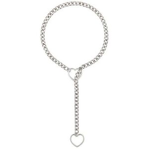 Maxpower (silver) Women Necklace Heart Shape Hollow Chain Adjustable Hip Stainless Hop Pu Maxpower (silver) Women Necklace Heart Shape Hollow Chain Adjustable Hip Stainless Hop Pu
