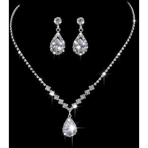 Maxpower (white) White Cubic Zirconia Stone Jewelry Sets For Women Silver Color Chain Nec Maxpower (white) White Cubic Zirconia Stone Jewelry Sets For Women Silver Color Chain Nec