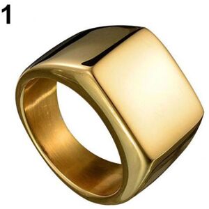 Maxpower (golden, US 12) Fashion Men Stainless Steel Plain Square Wedding Finger Ring Ban Maxpower (golden, US 12) Fashion Men Stainless Steel Plain Square Wedding Finger Ring Ban