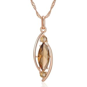 Maxpower (as the picture) Tea Color Zircon Geometric Pendant Necklace For Women Gold Colo Maxpower (as the picture) Tea Color Zircon Geometric Pendant Necklace For Women Gold Colo