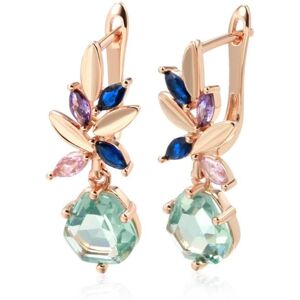 Maxpower (as the picture) Geometric Cut Light Green Zircon Pendant Earrings For Women Lig Maxpower (as the picture) Geometric Cut Light Green Zircon Pendant Earrings For Women Lig