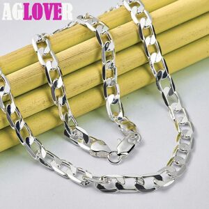 Maxpower (55cm) 925 Sterling Silver 8mm Flat Side Chain 16/18/20/22/24 Inch Necklace Jewe Maxpower (55cm) 925 Sterling Silver 8mm Flat Side Chain 16/18/20/22/24 Inch Necklace Jewe