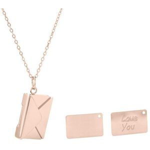 Maxpower (rose gold) "stylish Titanium Steel Envelope Pendant Couple Necklace With E Maxpower (rose gold) "stylish Titanium Steel Envelope Pendant Couple Necklace With E