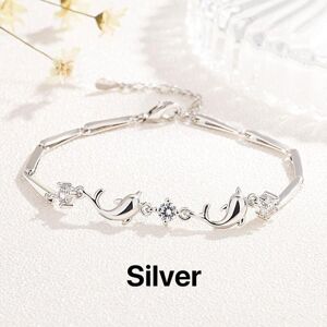 Maxpower (silver) New Adjustable Chain Bracelet Dolphin Bracelet Women's Diamond Bra Maxpower (silver) New Adjustable Chain Bracelet Dolphin Bracelet Women's Diamond Bra