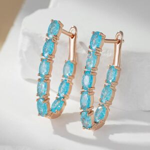 Maxpower (blue) Luxury Double Oval Frosted Green Zircon Dangle Earrings Multiple Color Pa Maxpower (blue) Luxury Double Oval Frosted Green Zircon Dangle Earrings Multiple Color Pa