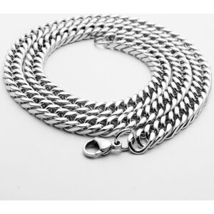 Maxpower (silver, 7mm70cm) Stainless Steel Necklace Cuban Chain Polished Men's And W Maxpower (silver, 7mm70cm) Stainless Steel Necklace Cuban Chain Polished Men's And W