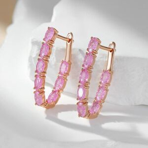 Maxpower (pink) Luxury Double Oval Frosted Green Zircon Dangle Earrings Multiple Color Pa Maxpower (pink) Luxury Double Oval Frosted Green Zircon Dangle Earrings Multiple Color Pa