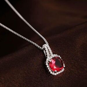 Maxpower (red) Lindon Fashion Necklace Zircon Pendant Women Wedding Gift Fine Jewellery P Maxpower (red) Lindon Fashion Necklace Zircon Pendant Women Wedding Gift Fine Jewellery P