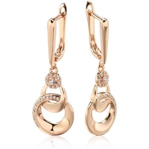 Maxpower (as the picture) Double Smooth Circle Micro Inlay Zircon Dangle Earrings Women V Maxpower (as the picture) Double Smooth Circle Micro Inlay Zircon Dangle Earrings Women V