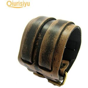 Maxpower (khaki) Men 2 Layer Punk Wide Belt Faux Leather Bracelet Wristband Cuff Bangle G Maxpower (khaki) Men 2 Layer Punk Wide Belt Faux Leather Bracelet Wristband Cuff Bangle G