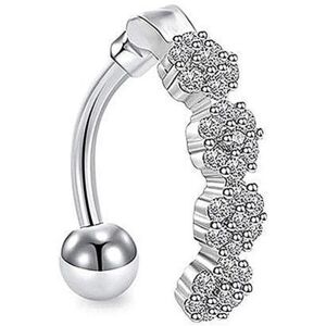 Maxpower (Silver) Women Trend Piercing Goth Stainless Steel Belly Ring Punk Women's Maxpower (Silver) Women Trend Piercing Goth Stainless Steel Belly Ring Punk Women's