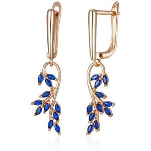 Maxpower (blue) Kinel Blue Natural Zircon Leaf Shape Dangle Earrings For Women Rose Gold Maxpower (blue) Kinel Blue Natural Zircon Leaf Shape Dangle Earrings For Women Rose Gold