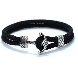 Maxpower (black) 4mm Handmade Milan Rope Bracelet Antique Silver Color Anchor Braclet For Maxpower (black) 4mm Handmade Milan Rope Bracelet Antique Silver Color Anchor Braclet For