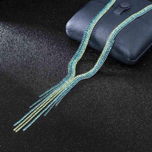 Maxpower (green, 40+7.5cm) Long Tassel Simple Crystal Rhinestone Choker Necklace Women Ge Maxpower (green, 40+7.5cm) Long Tassel Simple Crystal Rhinestone Choker Necklace Women Ge