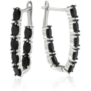 Maxpower (black) Double Layer Paved Oval Black Zircon Silver Color Dangle Earrings Gothic Maxpower (black) Double Layer Paved Oval Black Zircon Silver Color Dangle Earrings Gothic