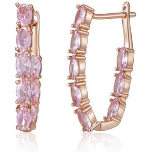 Maxpower (rose gold) Kinel Shiny Pink Natural Zircon Full Paved Drop Earrings For Women L Maxpower (rose gold) Kinel Shiny Pink Natural Zircon Full Paved Drop Earrings For Women L
