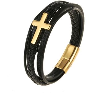 Maxpower (gold) Charm Jewelry Handmade Weave Leather Cross Bracelet Men Maxpower (gold) Charm Jewelry Handmade Weave Leather Cross Bracelet Men