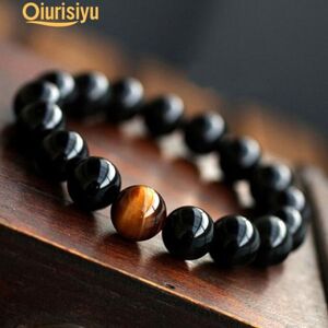 Maxpower (12 mm) Unisex Retro Style Jewelry Agate Tiger Eye Beads Bangle Bracelet Maxpower (12 mm) Unisex Retro Style Jewelry Agate Tiger Eye Beads Bangle Bracelet