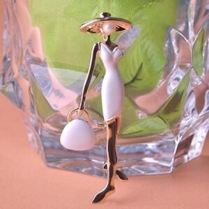 Maxpower (White) Blucome Fashion Red Paris Girls Brooches Enamel Gold Color Plated Bag La Maxpower (White) Blucome Fashion Red Paris Girls Brooches Enamel Gold Color Plated Bag La