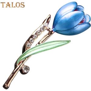 Maxpower (blue) Fashion Lady Tulip Brooch Crystal Stone Decor Flower Pin Elegant Suit Bre Maxpower (blue) Fashion Lady Tulip Brooch Crystal Stone Decor Flower Pin Elegant Suit Bre