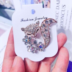 Maxpower (gold) 1pcs Fox Brooch Crystal Rhinestone Animal Brooches Coat Hat Accessories W Maxpower (gold) 1pcs Fox Brooch Crystal Rhinestone Animal Brooches Coat Hat Accessories W