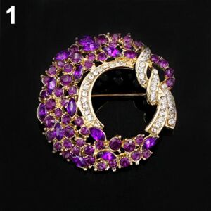 Maxpower (purple) Women Fashion Elegant Luxury Moon Flower Brooch Pin Maxpower (purple) Women Fashion Elegant Luxury Moon Flower Brooch Pin