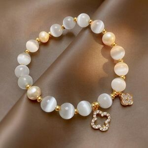 Maxpower (gold) Elegant Crystal Bracelet White Stone Lucky Four Leaf Clover Bracelets For Maxpower (gold) Elegant Crystal Bracelet White Stone Lucky Four Leaf Clover Bracelets For