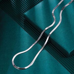 Maxpower (silver, 50cm) Anenjery Necklace Unisex Flat Snake Link Chain Lobster Clasp Col Maxpower (silver, 50cm) Anenjery Necklace Unisex Flat Snake Link Chain Lobster Clasp Col