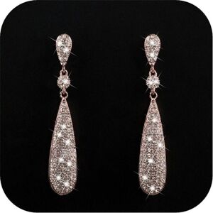 Maxpower (rose gold) Fashion Elegant Diamond Eardrop Shiny Geometry Zircon Water Drop Ear Maxpower (rose gold) Fashion Elegant Diamond Eardrop Shiny Geometry Zircon Water Drop Ear