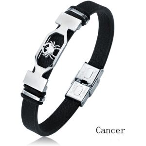 Maxpower (cancer) Charm Jewelry 12 Constellations Stainless Steel Leather Cuff Bracelet M Maxpower (cancer) Charm Jewelry 12 Constellations Stainless Steel Leather Cuff Bracelet M