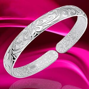 Maxpower (as the picture, null) Elegant Womens Flower Charm Bracelet Open Bangle Cuff Jew Maxpower (as the picture, null) Elegant Womens Flower Charm Bracelet Open Bangle Cuff Jew