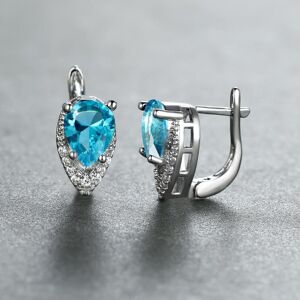 Maxpower (silver,aqua) 2022 New Geometric Teardrop Cut Green Stone Earrings Temperament L Maxpower (silver,aqua) 2022 New Geometric Teardrop Cut Green Stone Earrings Temperament L