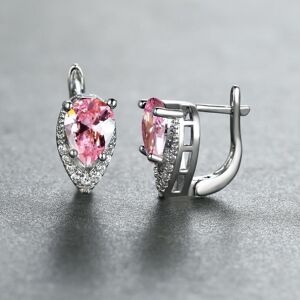 Maxpower (silver,pink) 2022 New Geometric Teardrop Cut Green Stone Earrings Temperament L Maxpower (silver,pink) 2022 New Geometric Teardrop Cut Green Stone Earrings Temperament L