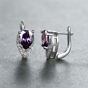 Maxpower (silver,purple) 2022 New Geometric Teardrop Cut Green Stone Earrings Temperament Maxpower (silver,purple) 2022 New Geometric Teardrop Cut Green Stone Earrings Temperament