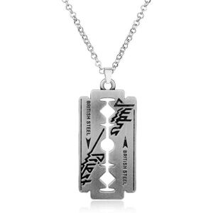 Maxpower (silver) Music Band Judas Priest Necklace Razor Blade Shape Pendant Fashion Link Maxpower (silver) Music Band Judas Priest Necklace Razor Blade Shape Pendant Fashion Link