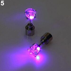 Maxpower (purple) Fashion Women Led Light Up Rhinestone Ear Stud Earring Party Dance Xmas Maxpower (purple) Fashion Women Led Light Up Rhinestone Ear Stud Earring Party Dance Xmas