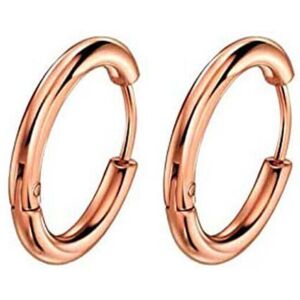 Maxpower (rose gold, 14mm) Unisex Hoop Earrings Gold Silver Color Colorful Round Ear Ring Maxpower (rose gold, 14mm) Unisex Hoop Earrings Gold Silver Color Colorful Round Ear Ring