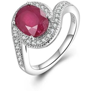 Maxpower (red, 9#) 925 Sterling Silver Filled Ruby Elegant Ring Natural Gemstones Oval 7* Maxpower (red, 9#) 925 Sterling Silver Filled Ruby Elegant Ring Natural Gemstones Oval 7*
