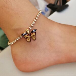Maxpower (Gold & Yellow) Butterfly Chain Beach Anklet Bracelet Charm Women Foot Ankle Boo Maxpower (Gold & Yellow) Butterfly Chain Beach Anklet Bracelet Charm Women Foot Ankle Boo