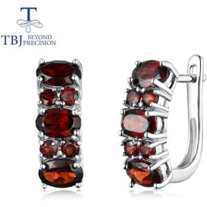 Maxpower (red, M) 3.5ct Garnet Clasp Earrings Natural Gemstone 925 Sterling Silver Fine J Maxpower (red, M) 3.5ct Garnet Clasp Earrings Natural Gemstone 925 Sterling Silver Fine J