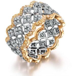 Maxpower (as the picture, 6) 18k Rose Gold Pave Diamond Ring Real 925 Sterling Silver Bij Maxpower (as the picture, 6) 18k Rose Gold Pave Diamond Ring Real 925 Sterling Silver Bij