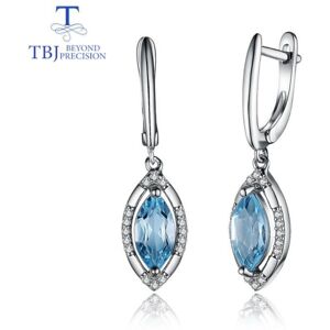 Maxpower (blue, M) 925 Sterling Silver Earrings Natural Sky Blue Topaz Gemstone,simple Ni Maxpower (blue, M) 925 Sterling Silver Earrings Natural Sky Blue Topaz Gemstone,simple Ni
