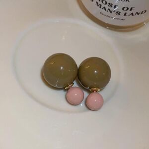 Maxpower (Brown) Double Sided Round Ball Earrings for Women Luxury Sweet Pink Stud Earrin Maxpower (Brown) Double Sided Round Ball Earrings for Women Luxury Sweet Pink Stud Earrin
